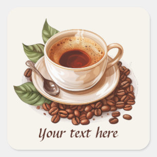 cute coffee add message square sticker