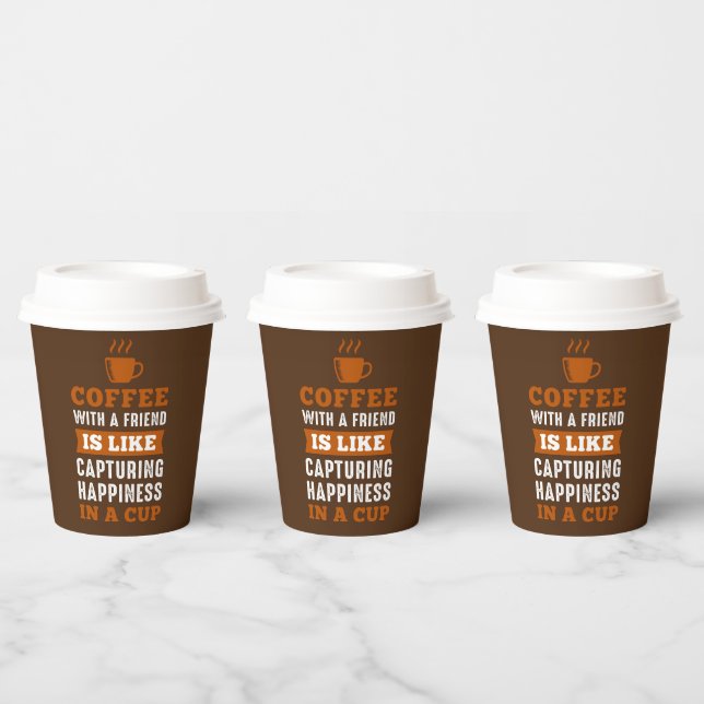 cute coffee bar Friend word art Paper Cups (Multi)