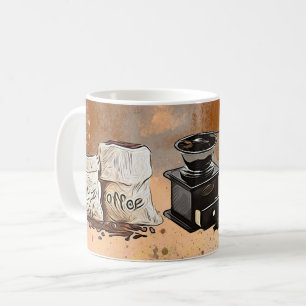 Cute coffee bar grinder beans mug