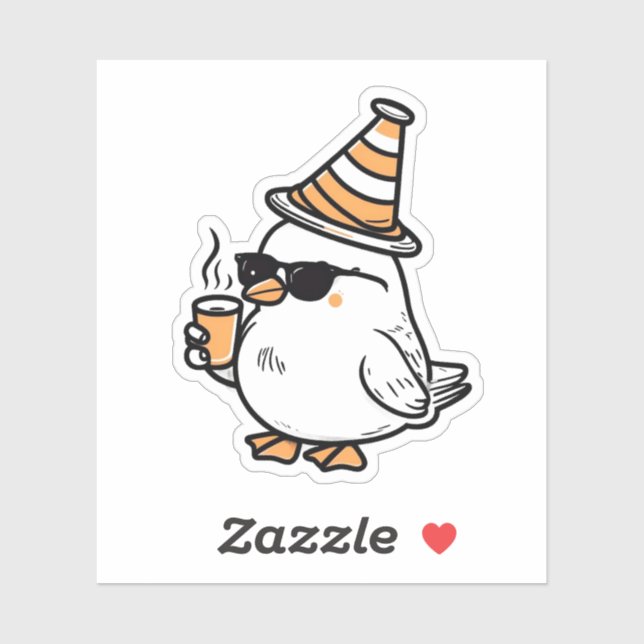 Cute Coffee Bird Sticker – Cozy Morning Vibes (Sheet)