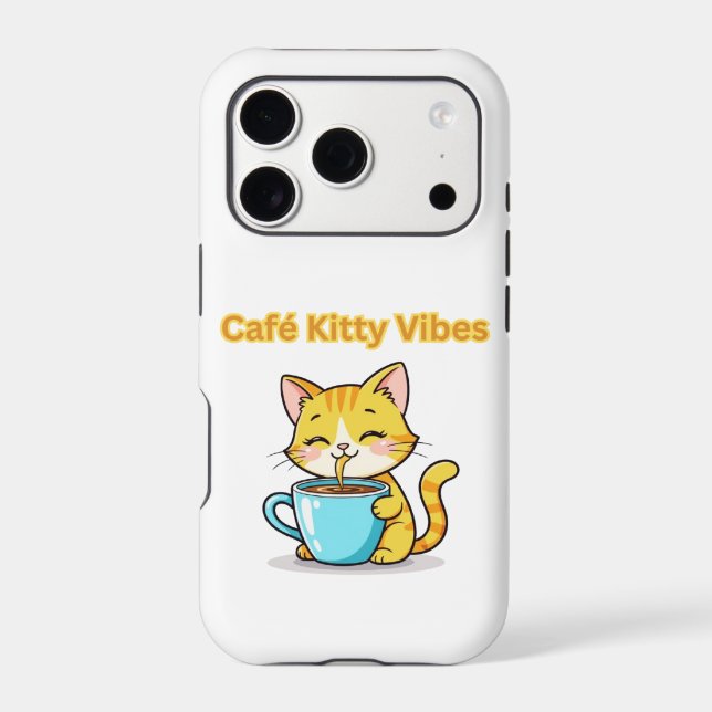 **Cute Coffee Cat – Adorable Cat Drinking Coffee I (Verso)