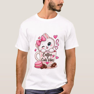 Cute Coffee Cat T-Shirt