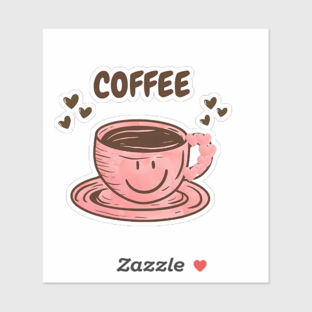 Cute Coffee Cup Stickers (Sheet)