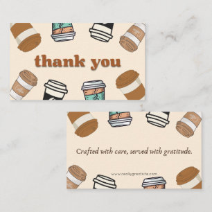 Cute Coffee Cups Thank You Card Design