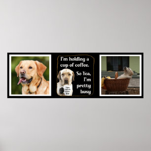 Cute coffee-drinking Labrador custom Poster