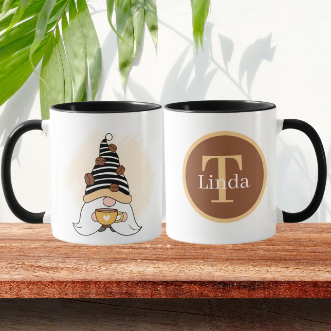 cute coffee gnome add monogram Mug (Creator Uploaded)