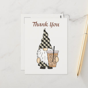 Cute coffee gnome add text  postcard