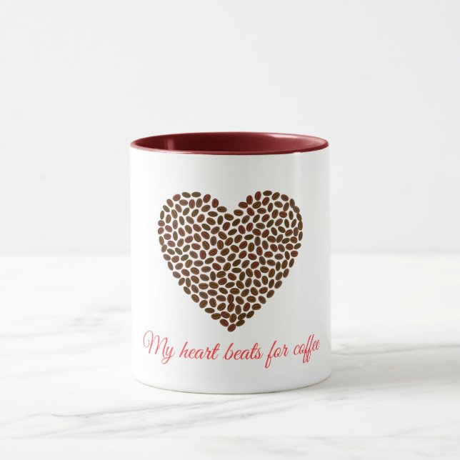 Cute Coffee Heart Mug | Coffee Lover Ceramic Coffe (Center)