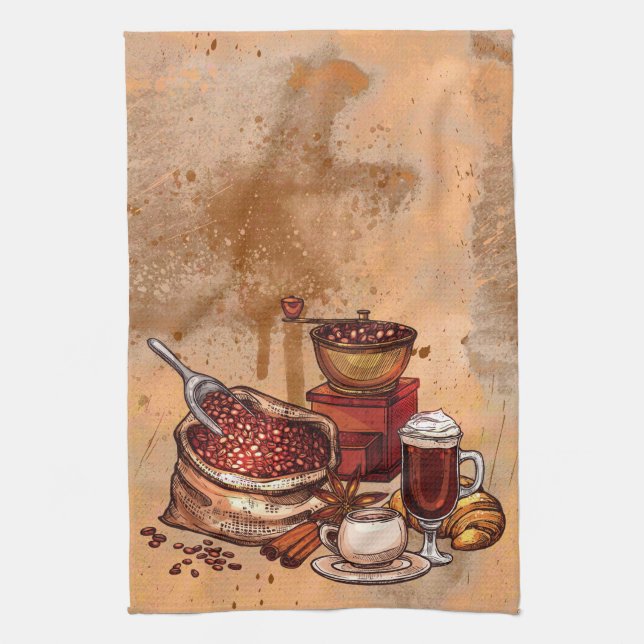 Cute coffee kitchen decor kitchen towel (Vertical)