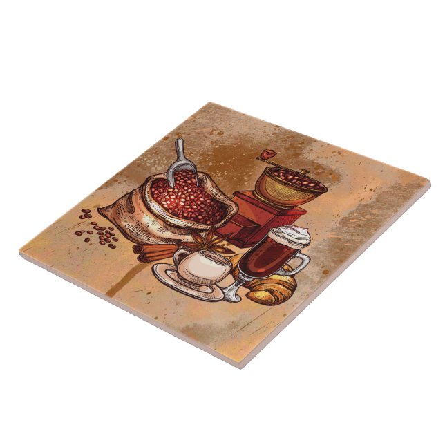 cute coffee kitchen decor tile (Side)