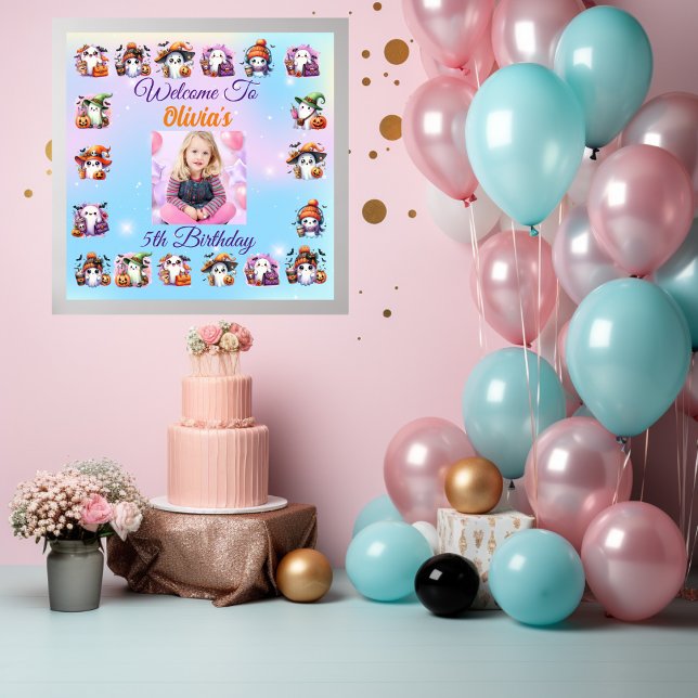 Cute Coffee Lover Ghost Poster for Kids Birthday (Creator Uploaded)