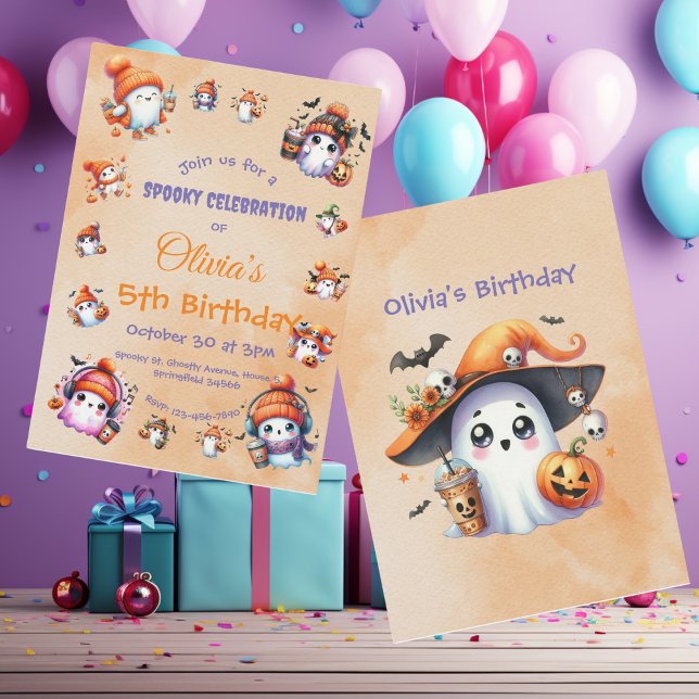 Cute Coffee Lover Invitation fantôme pour enfants  (Créateur téléchargé)