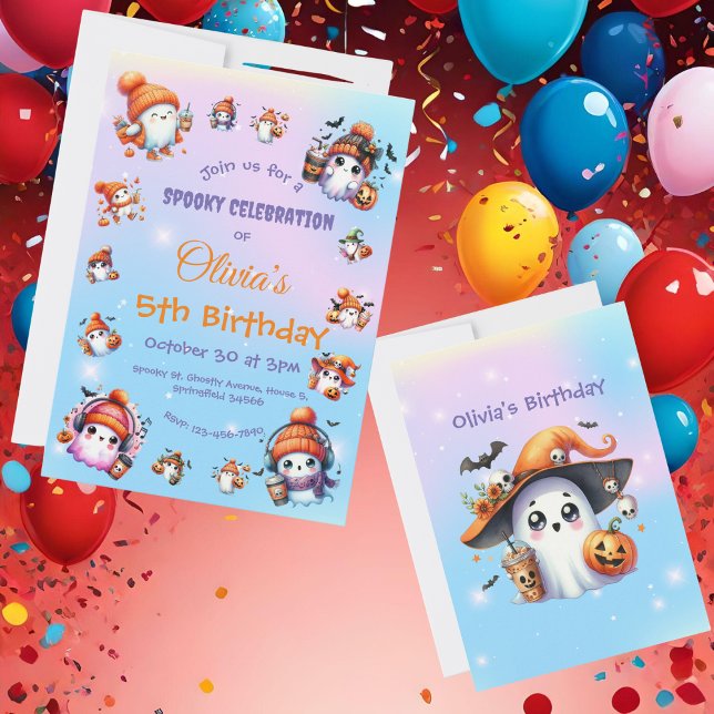 Cute Coffee Lover Invitation fantôme pour enfants  (Créateur téléchargé)