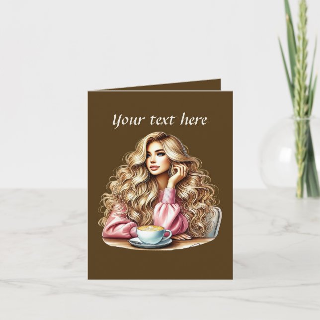 Cute coffee lovers shop customizable card (Front)