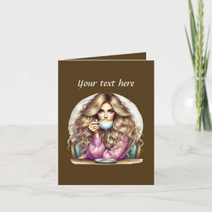 Cute coffee lovers shop customizable  holiday card