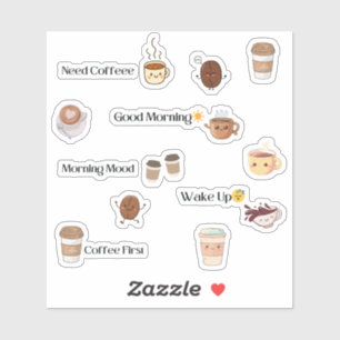 Cute Coffee Mood Sticker Sheet