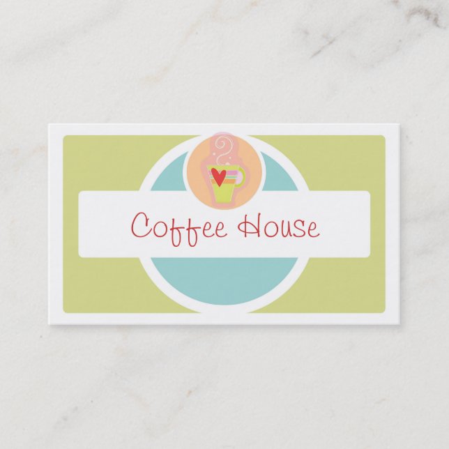 Cute coffee mug pastel business cards (Front)