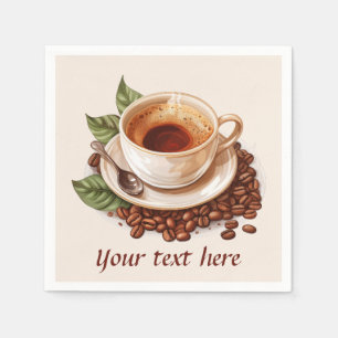 Cute coffee party add message napkin