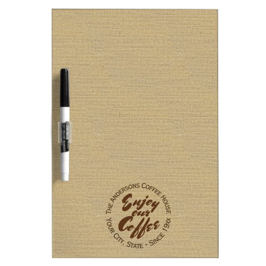 Cute Coffee Shop Business or Family Dry Erase Board