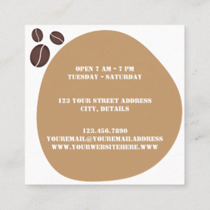Cute Coffee Shop Coffee Beans and Spot  Square Business Card