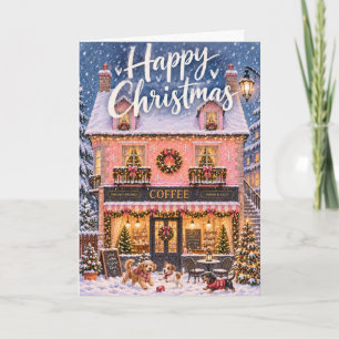 Cute Coffee Shop Cozy Christmas Card