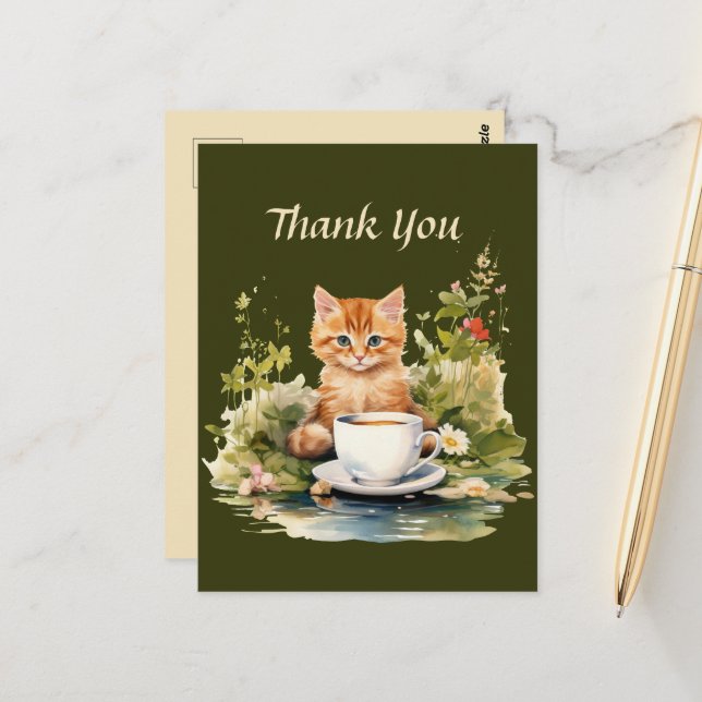Cute coffee shop thank you or vendors postcard (Front/Back In Situ)