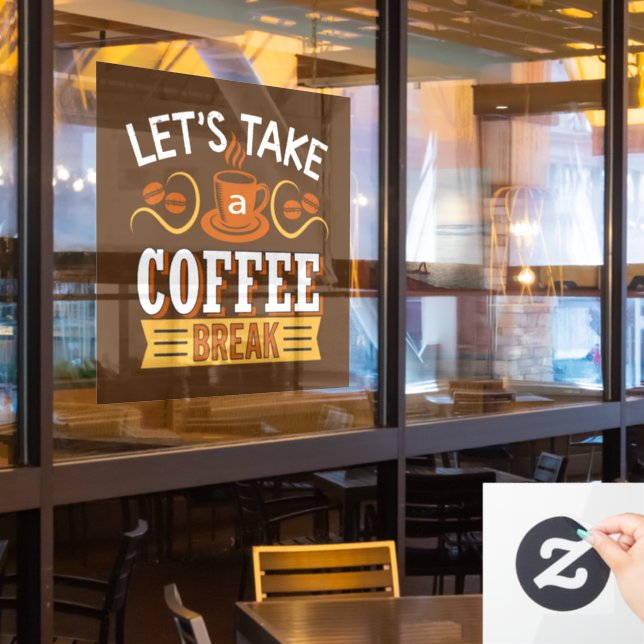 cute coffee shop word art Window Cling (Restaurant Window)
