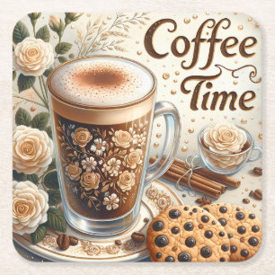 Cute Coffee Style Square Paper Coaster