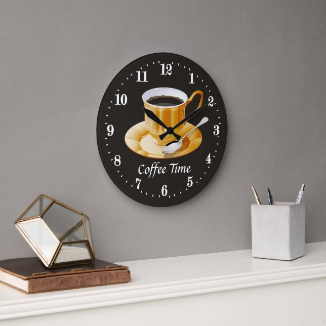 cute coffee time add text large clock (Office)