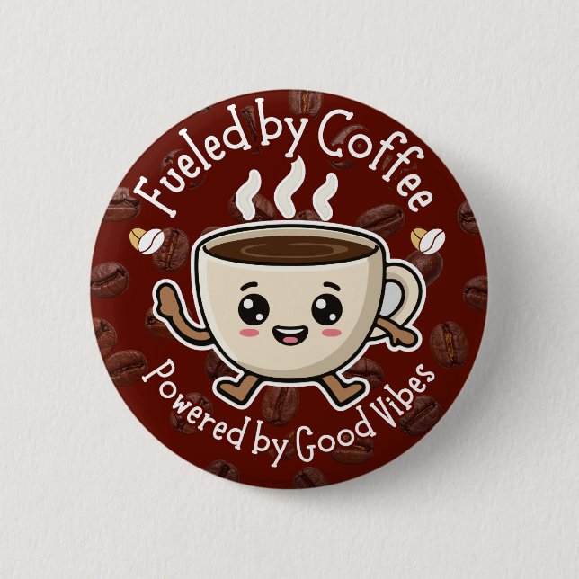 Cute Coffee Vibes Design 2 Inch Round Button (Front)