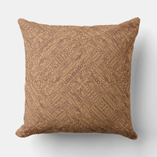 Cute coffee word art pattern throw pillow