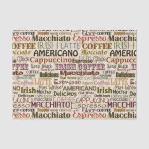 Cute coffee words party tissue paper