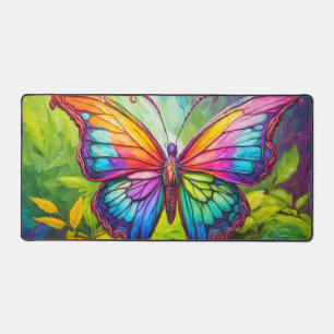 Cute Colorful Abstract Butterfly Art Desk Mat