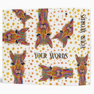 Cute, Colorful and Trendy Llama Binder