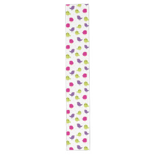 Cute colorful bird long table runner
