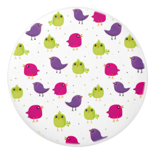 Cute colorful birds   ceramic knob
