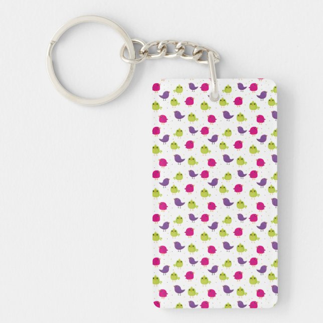 Cute colorful birds  keychain (Front)