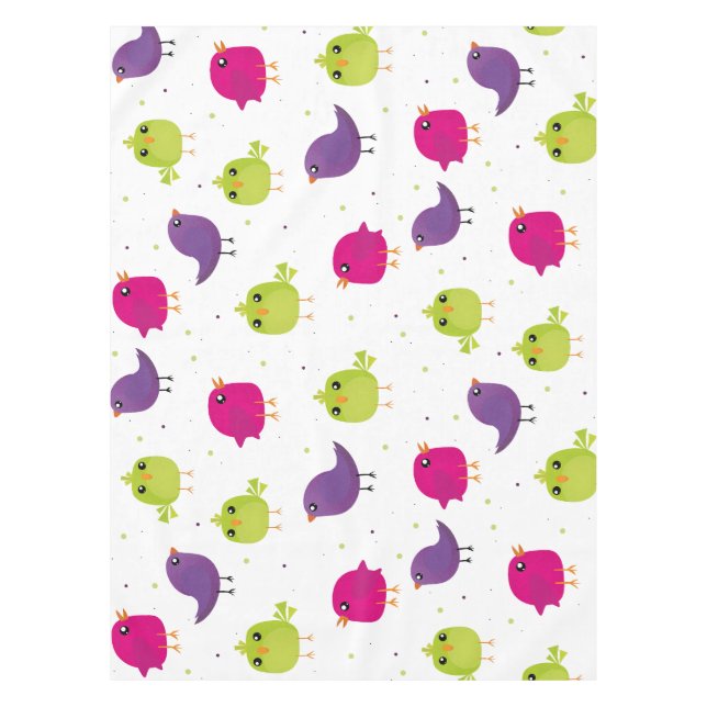 Cute colorful birds  tablecloth (Front)