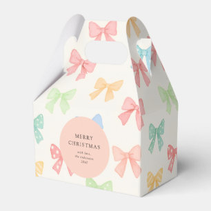 Cute Colorful Bow Pattern Kids Holiday Cookie Favor Box