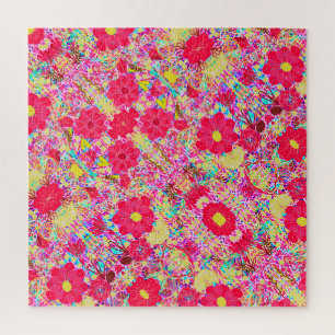 Cute colorful bright flowers jigsaw puzzle
