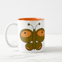 Cute Colorful Butterfly Mug - Meadow Brown
