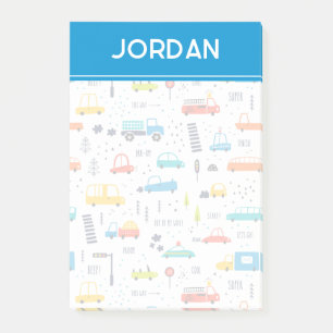 Cute Colorful Car Traffic Pattern Post-it Notes