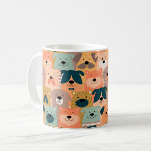 Cute Colorful Cartoon Dog Pattern Ceramic Mug for