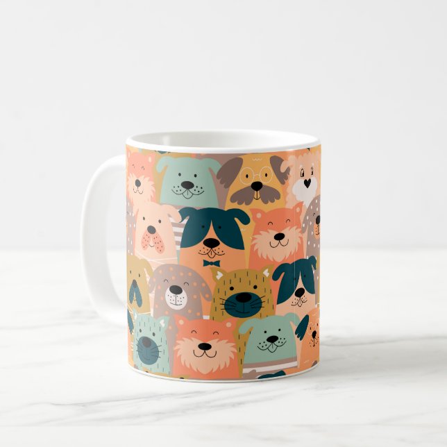 Cute Colorful Cartoon Dog Pattern Ceramic Mug for  (Devant gauche)