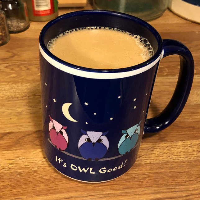 Cute Colorful Cartoon Owls Night Sky Mug (Creator Uploaded)