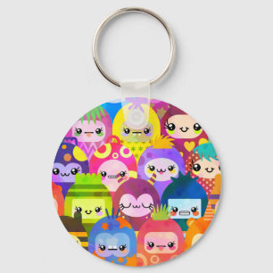 Cute Colorful Cartoon People Characters Keychain