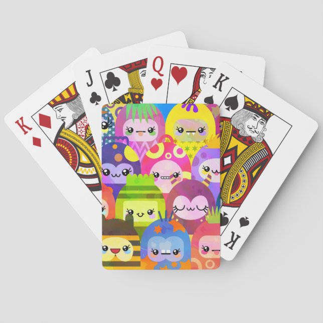 Cute Colorful Cartoon People Characters Playing Cards (Back)