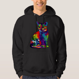 Cute Colorful Cat for Cat Pop Hoodie