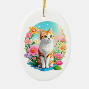 Cute Colorful Cat Ornament