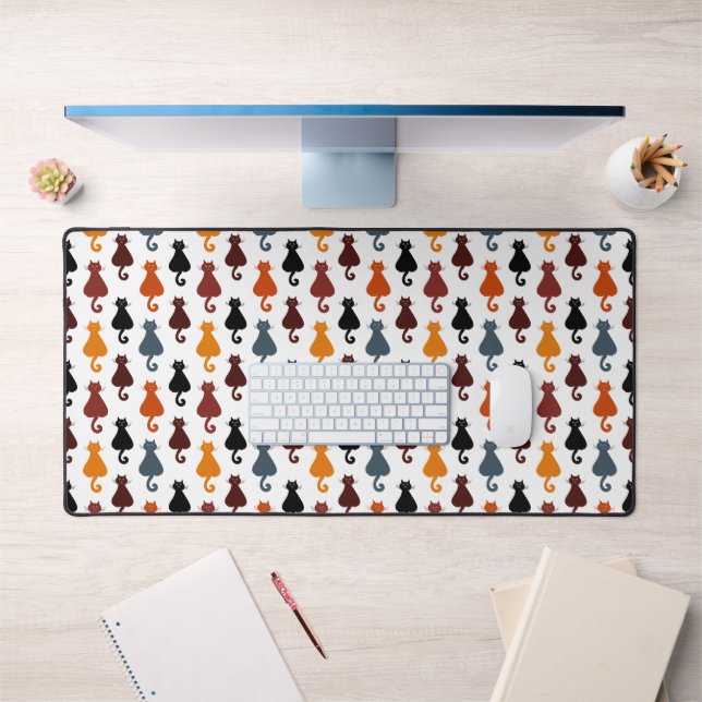 Cute Colorful Cat Pattern Desk Mat (Office 1)